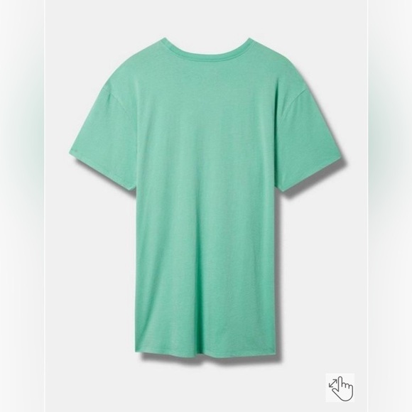 Torrid Fleetwood Mac Relaxed Fit Cotton Boxy Tunic Tee Turquoise Teal - Picture 3 of 5
